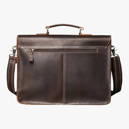 Cartable cuir Birk - Vue de face fermé