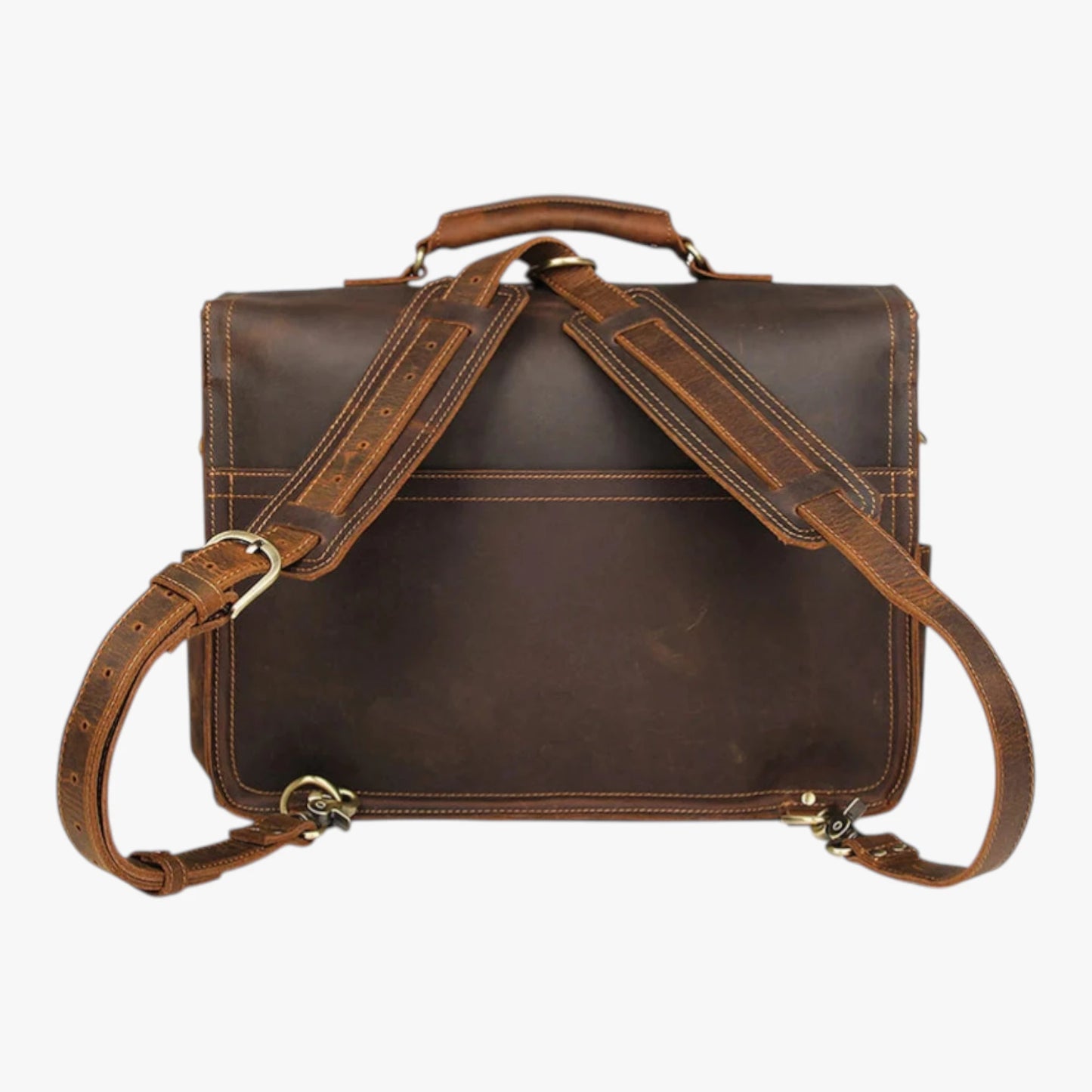 Cartable cuir Sten - Vue arrière bretelles convertibles