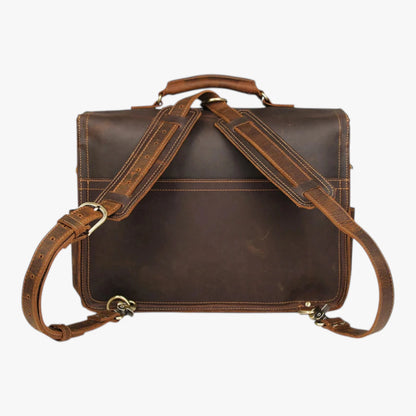 Cartable cuir Sten - Vue arrière bretelles convertibles