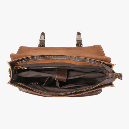 Cartable cuir Birk - Intérieur compartiments ouvert