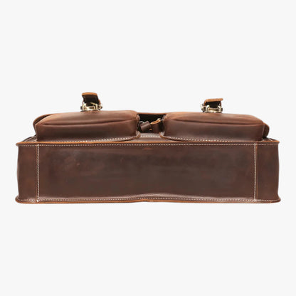 Cartable cuir Birk - Vue de dessous poches avant