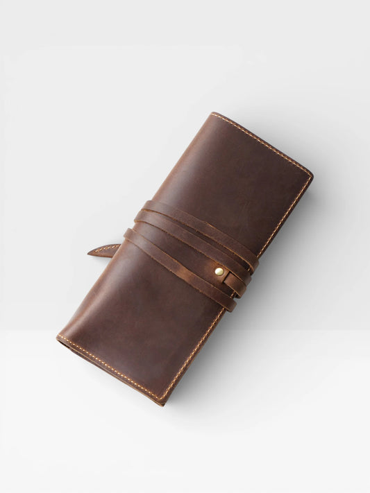 Étui à stylos cuir Yael – coloris café